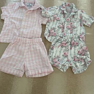 Posh Peanut Pink Gingham and Floral Short Pajama Set
